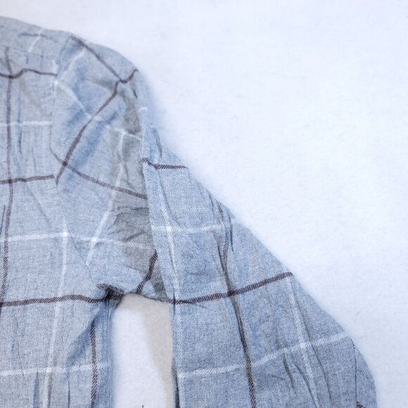 Croft & Barrow Windowpane Flannel Button Shirt Mens Size Large L Gray Brown - Picture 5 of 10